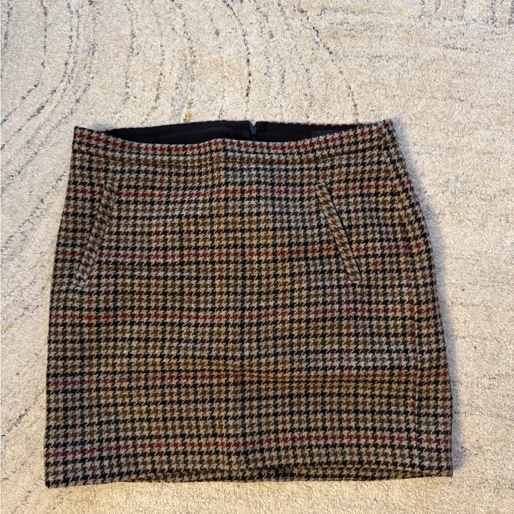 J. Crew Houndstooth Wool Skirt